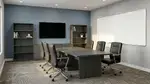 Conference Table with Chairs and Storage Set