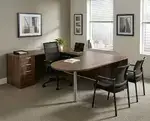 U Shaped Peninsula Desk with Drawers
