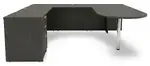 U Shaped Peninsula Desk with Drawers