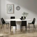 Sculptural Pedestal Dining Table and Chairs Set