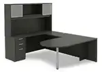U Shaped Peninsula Desk with Hutch