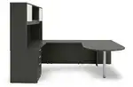 U Shaped Peninsula Desk with Hutch
