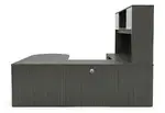 U Shaped Peninsula Desk with Hutch