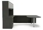 U Shaped Peninsula Desk with Hutch