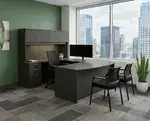 Bow Front U Shape Desk with Hutch