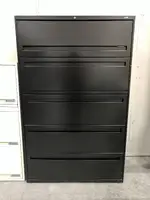 Hon 5 Drawer Black Lateral File Cabinet â€“ 42 Inch Wide