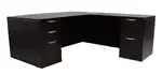 Bow Front L Shaped Desk with Drawers