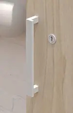 White Locker Handle with Key Lock