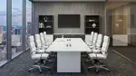 Glass Top Conference Table and Chairs Set