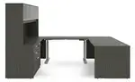 U Shaped Standing Desk with Hutch