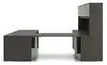 U Shaped Standing Desk with Hutch