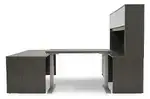 U Shaped Standing Desk with Hutch