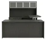 U Shaped Standing Desk with Hutch