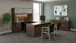 U Shaped Desk with Hutch and Storage