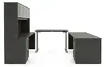 U Shaped Sit Stand Desk with Hutch