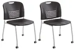 Stacking Chairs with Casters - 2 Pack