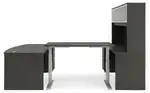 Bow Front U Shape Standing Desk with Hutch