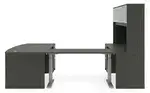 Bow Front U Shape Standing Desk with Hutch