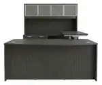 Bow Front U Shape Standing Desk with Hutch