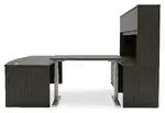 Bow Front U Shape Standing Desk with Hutch