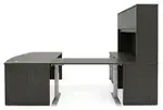 Bow Front U Shape Standing Desk with Hutch