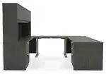U Shaped Sit Stand Desk with Hutch