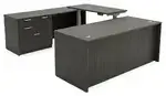 U Shaped Standing Desk with Drawers