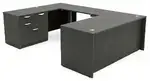 U Shaped Standing Desk with Drawers
