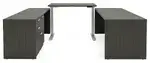 U Shaped Standing Desk with Drawers