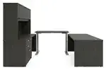 U Shaped Sit Stand Desk with Hutch