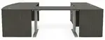 Bow Front U Shape Standing Desk with Drawers