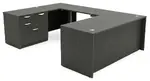 U Shaped Standing Desk with Drawers