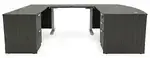 Bow Front U Shape Standing Desk with Drawers
