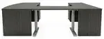 Bow Front U Shape Standing Desk with Drawers