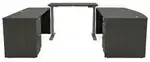 Bow Front U Shape Standing Desk with Drawers