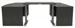 Bow Front U Shape Standing Desk with Drawers