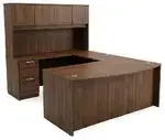 Bow Front U Shape Desk with Hutch