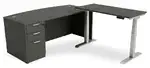 Bow Front Sit Stand L Shape Desk