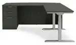 Bow Front Sit Stand L Shape Desk