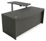 Bow Front Sit Stand L Shape Desk