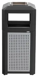 Steel Trash Can with Ashtray