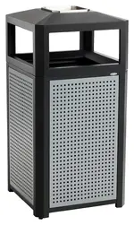Steel Trash Can with Ashtray