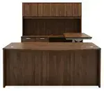 Bow Front U Shape Standing Desk with Hutch