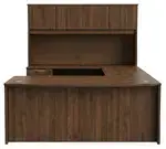 Bow Front U Shape Standing Desk with Hutch