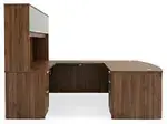 Bow Front U Shape Desk with Hutch