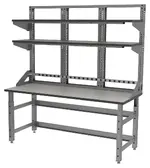Industrial Workbench with Shelves