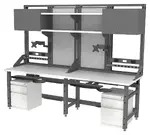 Two Person Industrial Workbench with Storage