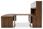 Bow Front U Shape Standing Desk with Hutch