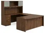 Bow Front U Shape Desk with Hutch