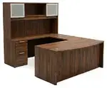 Bow Front U Shape Desk with Hutch